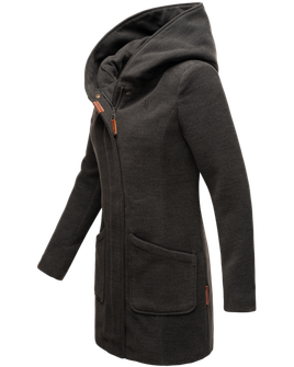 Marikoo MAIKOO Γυναικείο χειμερινό παλτό με κουκούλα, ανθρακί mel