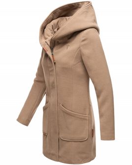 Marikoo MAIKOO Γυναικείο χειμωνιάτικο παλτό με κουκούλα, γκρι ταουπέ