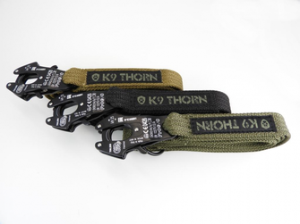 K9 Thorn λουρί με διπλή λαβή και καραμπίνερ, μαύρο, XL