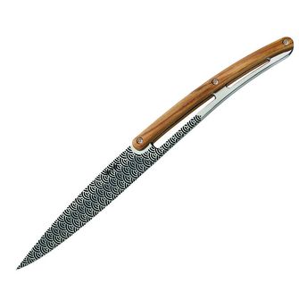 Deejo σετ 6 μαχαιριών με γυαλιστερή λεπίδα από ξύλο ελιάς Γεωμετρία