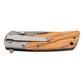 Μαχαίρι τσέπης Herbertz ενός χεριού 9cm, ξύλο ελιάς, μοτίβο αρκούδας στη λεπίδα
