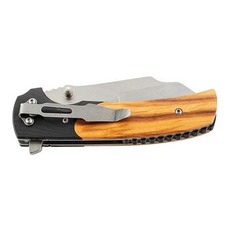 Herbertz μαχαίρι τσέπης για ένα χέρι 9cm, G10, ξύλο Eunymus, μαύρο