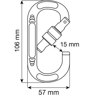 CAMP Οβάλ καραμπίνερ με βιδωτή κλειδαριά Oval Compact Lock