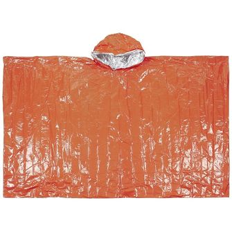 FoxOutdoor Πόντσο έκτακτης ανάγκης, πορτοκαλί, με επικάλυψη αλουμινίου στη μία πλευρά