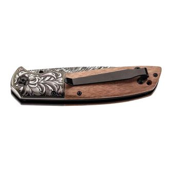 Μαχαίρι τσέπης Herbertz ενός χεριού 10cm, ξύλο καρυδιάς, ανάγλυφο διακοσμητικό μοτίβο