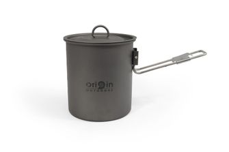 Origin Outdoors Camping Pot Titanium Δοχείο/φλιτζάνι για πεζοπορία με στόμιο και πτυσσόμενη λαβή Titanium 750 ml