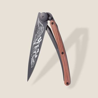 Deejo πτυσσόμενο μαχαίρι τατουάζ μαύρο coralwood Fox