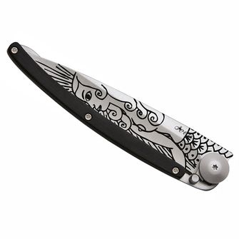 Deejo μαχαίρι κλεισίματος Τατουάζ από ξύλο έβενο Γοργόνα