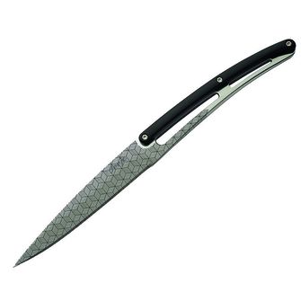 Deejo σετ 6 μαχαιριών γυαλιστερή λεπίδα οδοντωτή άκρη λαβή μαύρο ABS design Γεωμετρία