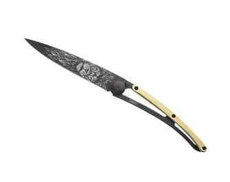 Deejo κλείσιμο μαχαίρι GOLD Τατουάζ 23kt κίτρινο χρυσό Lion