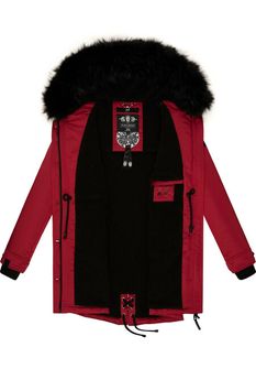 Navahoo LULUNA PRINCESS γυναικείο χειμερινό μπουφάν με κουκούλα, κόκκινο του αίματος