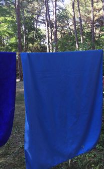 BasicNature Βελουτέ πετσέτα 85 x 150 cm μπλε