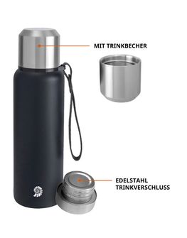 Origin Outdoors PureSteel Θερμός κενού 1,5 l μαύρο