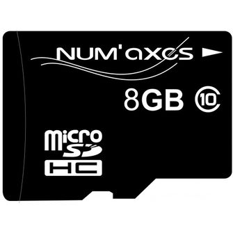 NUM´AXES Κάρτα μνήμης 8GB Micro SDHC Class 10 με προσαρμογέα