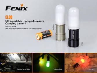 Fenix minilucerna CL09 μαύρο, 200 lumen
