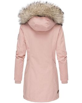 Navahoo Cristal γυναικείο χειμερινό μπουφάν με κουκούλα και γούνα, ροζ