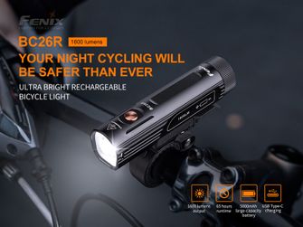 Επαναφορτιζόμενο φως ποδηλάτου Fenix BC26R