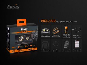 Επαναφορτιζόμενος προβολέας Fenix HM65R + Fenix E-LITE