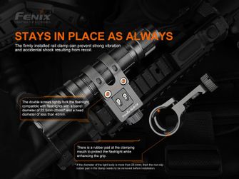 Πλευρική τοποθέτηση φακού σε ράγα όπλου Fenix ALG-15