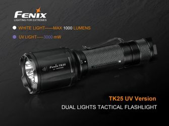 Τακτικός φακός LED Fenix TK25 UV, 1000 lumens