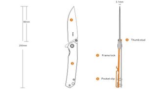 Μαχαίρι κλεισίματος Ruike P801-SF, ασημί