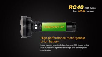 Επαναφορτιζόμενος φακός Fenix RC40, 6000 lumens