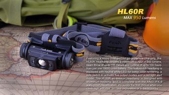 Ισχυρός προβολέας Fenix HL60R - άμμος