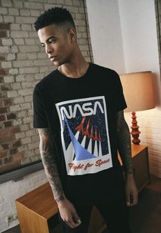 NASA ανδρικό T-shirt Fight for space, μαύρο