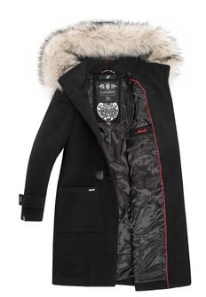 Navahoo OKSANA Γυναικείο χειμερινό παλτό με κουκούλα, μαύρο