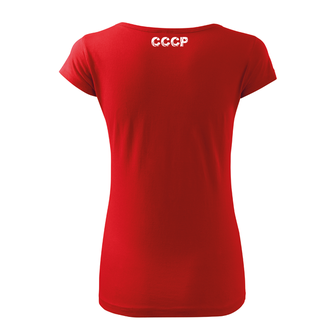 DRAGOWA γυναικείο κοντό t-shirt cccp, κόκκινο 150g/m2
