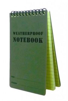 Αδιάβροχο σημειωματάριο WARAGOD, πράσινο, 12 x 7.8cm