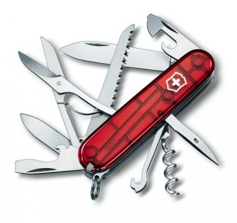 Μαχαίρι τσέπης Victorinox διαφανές 91mm Huntsman κόκκινο