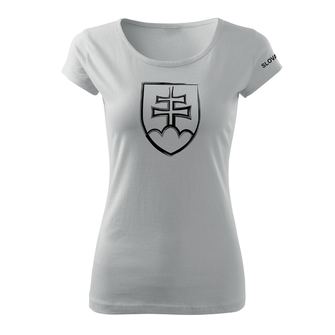 DRAGOWA γυναικείο t-shirt με σλοβακικό έμβλημα, λευκό 150g/m2