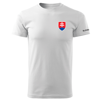 DRAGOWA κοντό T-shirt μικρό έγχρωμο σλοβακικό έμβλημα, λευκό 160g/m2