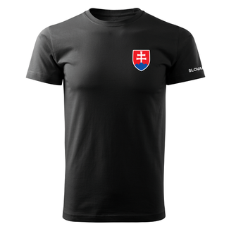 DRAGOWA κοντό T-shirt μικρό έγχρωμο σλοβακικό έμβλημα, μαύρο 160g/m2