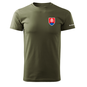 DRAGOWA κοντό T-shirt μικρό έγχρωμο σλοβακικό έμβλημα, λαδί 160g/m2