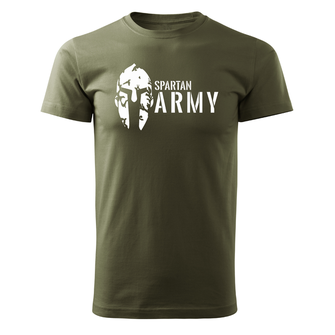 DRAGOWA κοντό T-shirt spartan army, λαδί 160g/m2