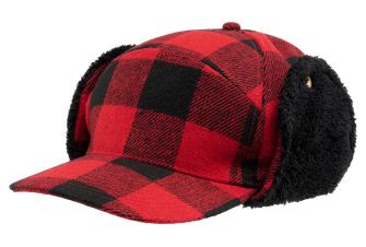 Brandit Lumberjack χειμερινό καπέλο, κόκκινο και μαύρο
