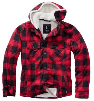 Brandit μπουφάν Lumberjacket με κουκούλα, κόκκινο-μαύρο