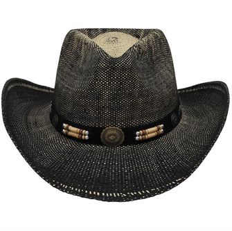 Fox Outdoor ψάθινο καπέλο Texas, μαύρο και καφέ
