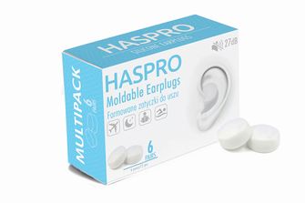 Ωτοασπίδες σιλικόνης HASPRO 6P, λευκές