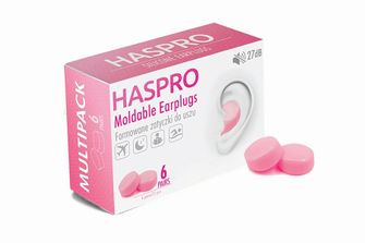 Ωτοασπίδες σιλικόνης HASPRO 6P, ροζ