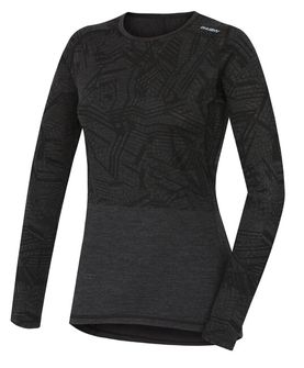 Husky Merino Thermal Underwear Γυναικείο μακρυμάνικο T-Shirt Μαύρο