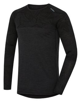 Husky Merino Thermal Underwear Ανδρικό μακρυμάνικο T-Shirt Μαύρο