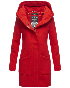 Marikoo MAIKOO Γυναικείο χειμερινό παλτό με κουκούλα, κόκκινο