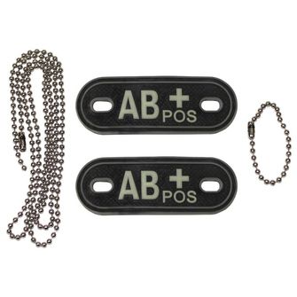 MFH Dog-Tags ετικέτες σκύλου AB POS, 3D PVC, μαύρο