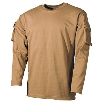 MFH US Coyote μακρύ T-shirt με τσέπες velcro στα μανίκια, 170g/m2