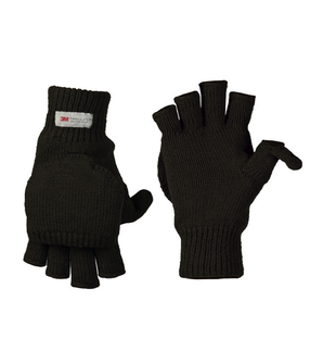 Γάντια Mil-Tec με αφαιρούμενο τμήμα δακτύλου, μαύρο