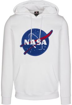 NASA Southpole Insignia Logo ανδρικό φούτερ με κουκούλα, λευκό