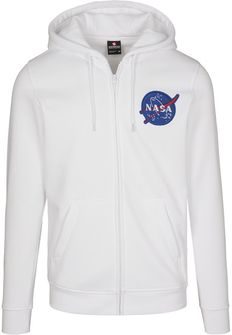 NASA Southpole ανδρικό φούτερ με φερμουάρ και κουκούλα, λευκό